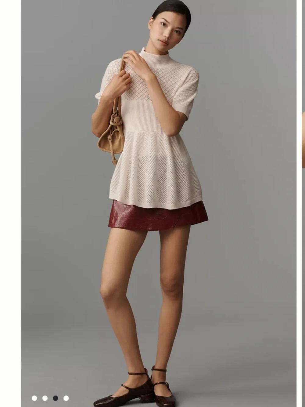 Anthropologie Mock Nexk Cashmere Blend Sweater Tee - Picture 3 of 7